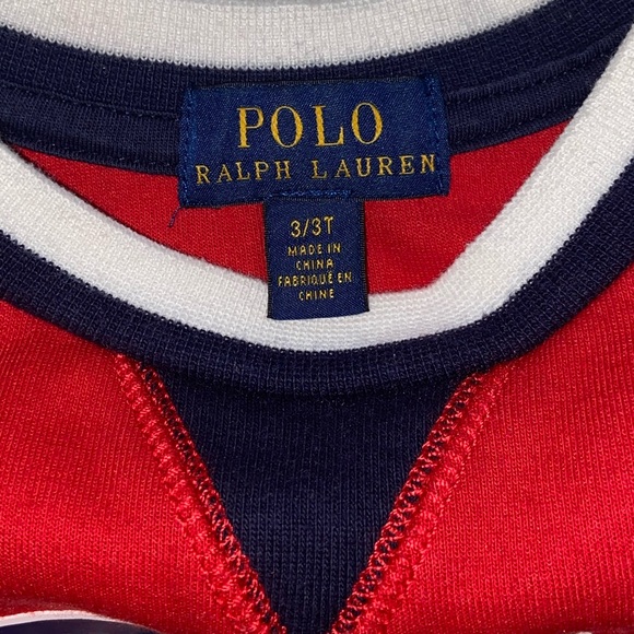 Polo Ralph Lauren Boys Varsity Sweatshirt 3T Red - Picture 3 of 4